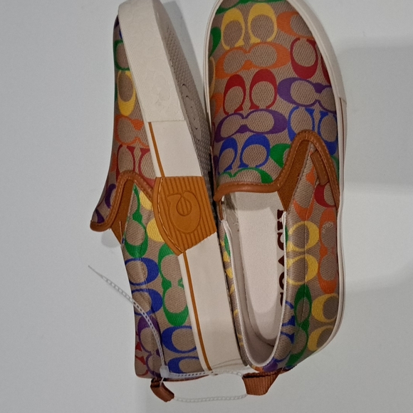 Coach Skate Slip On Sneaker In Rainbow Signature Canvas - Picture 7 of 9